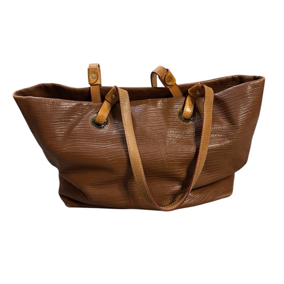 Dooney & Bourke Handbags - Dooney and Bourke Leather Tote Bag Brown Waves